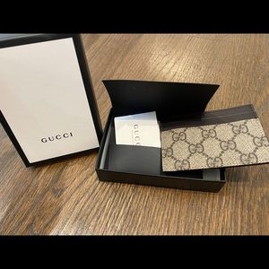 NEW Beige GG Supreme Money Clip Card Holder